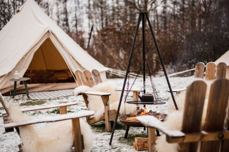 Winterkamperen bij Scandinavië Experience Oetdoor