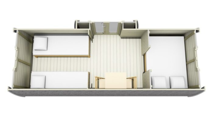 Camping Pod Side entrance PLAN optional furniture 1