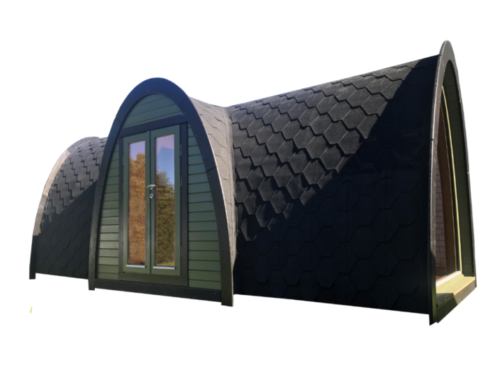 Camping Pod Side entrance optional full glass back wall2